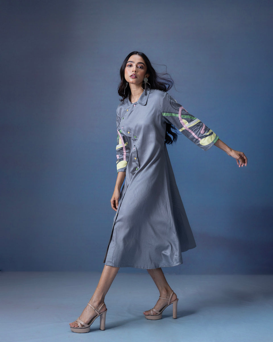 Cotton straight fit one piece with a front twist flap - 1560