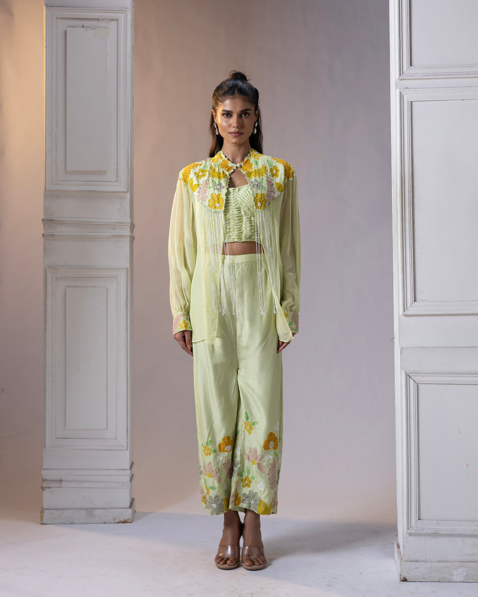 Hand-painted cape style jacket with handpainted pants - 1545
