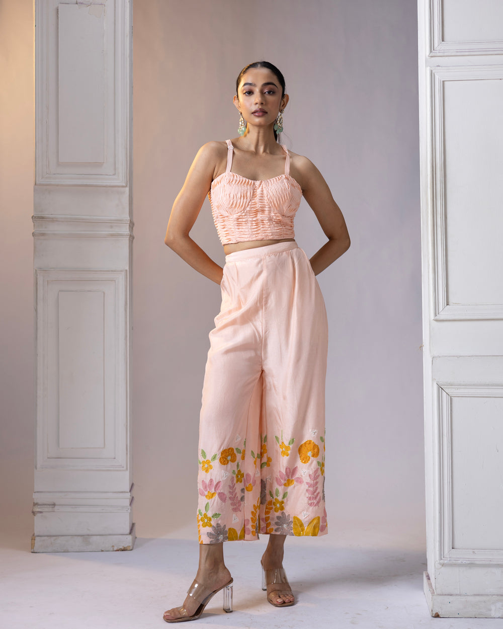 Hand-painted cape style jacket with handpainted pants - 1545