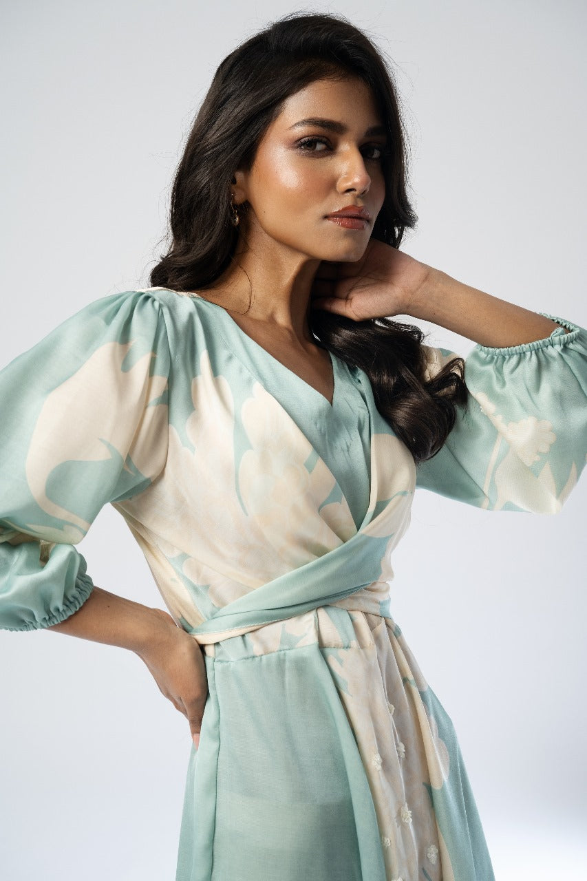 A-Line Front Knot Dress- 1488 MadaSasa A-Line Front Knot Dress- 1488 MadaSasa