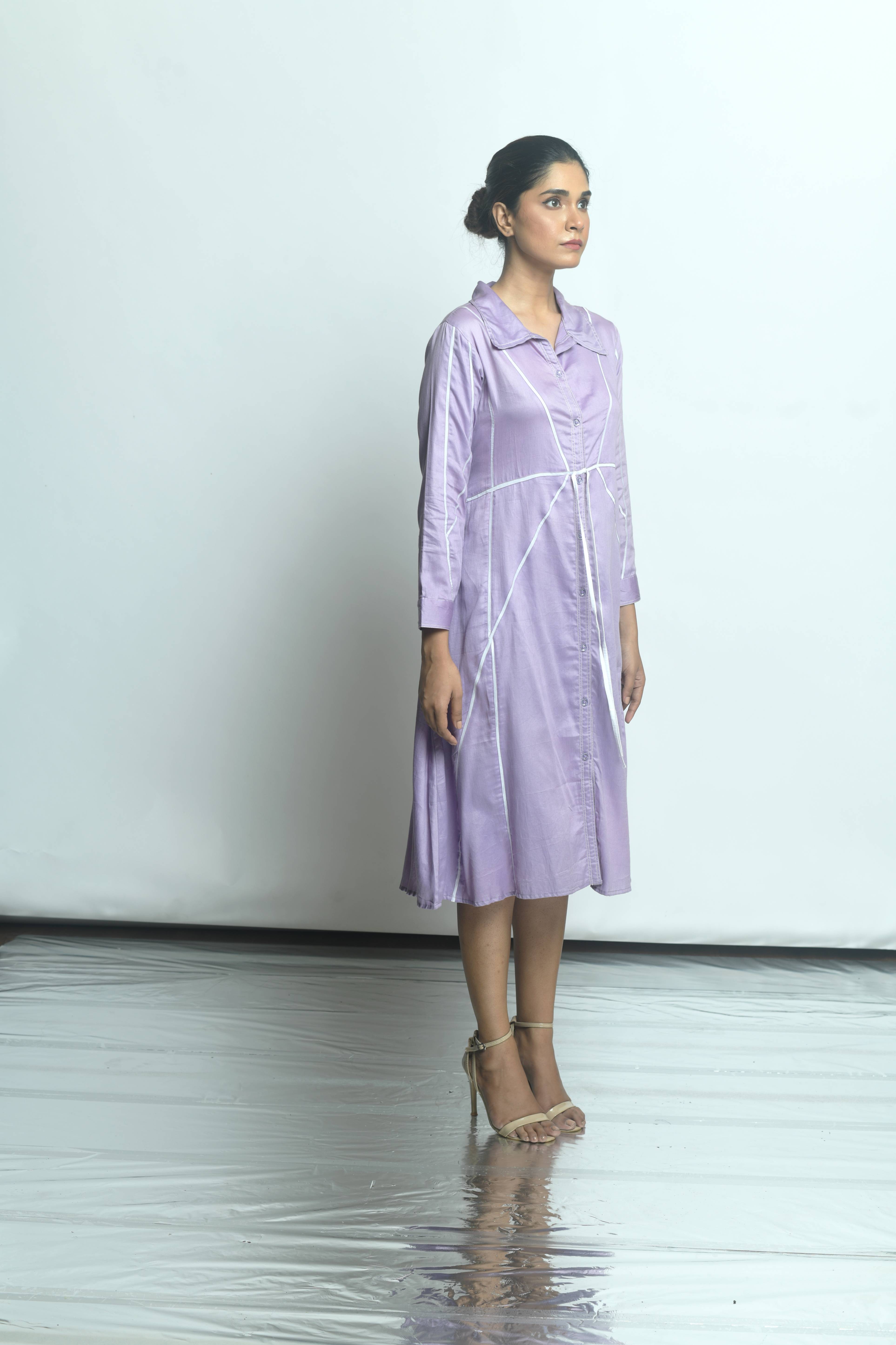 A- Line Collar Dress - 1458